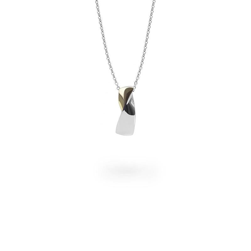 silver gold twisted modern pendant necklace T416P004ARDO MIAJWL