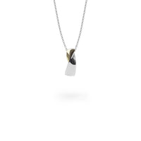 silver gold twisted modern pendant necklace T416P004ARDO MIAJWL
