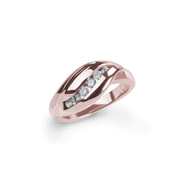 rose gold stainless steel ring stones T416R001DORO MIAJWL