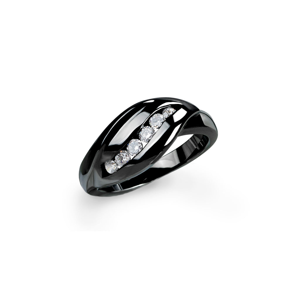 black stainless steel ring stones T416R001NO MIAJWL