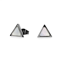 black geometric stud earrings for women