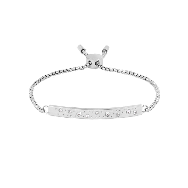 stainless steel adjustable bracelet stones plate
