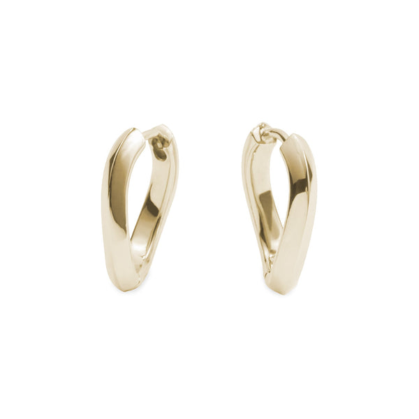 minimal twist gold stainless steel huggie earrings