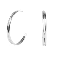 thin modern hoop earrings stainless steel