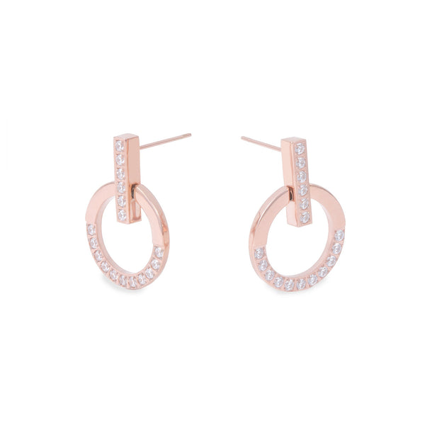 hypoallergenicv rose gold earrings with stones T418E004DORO MIA