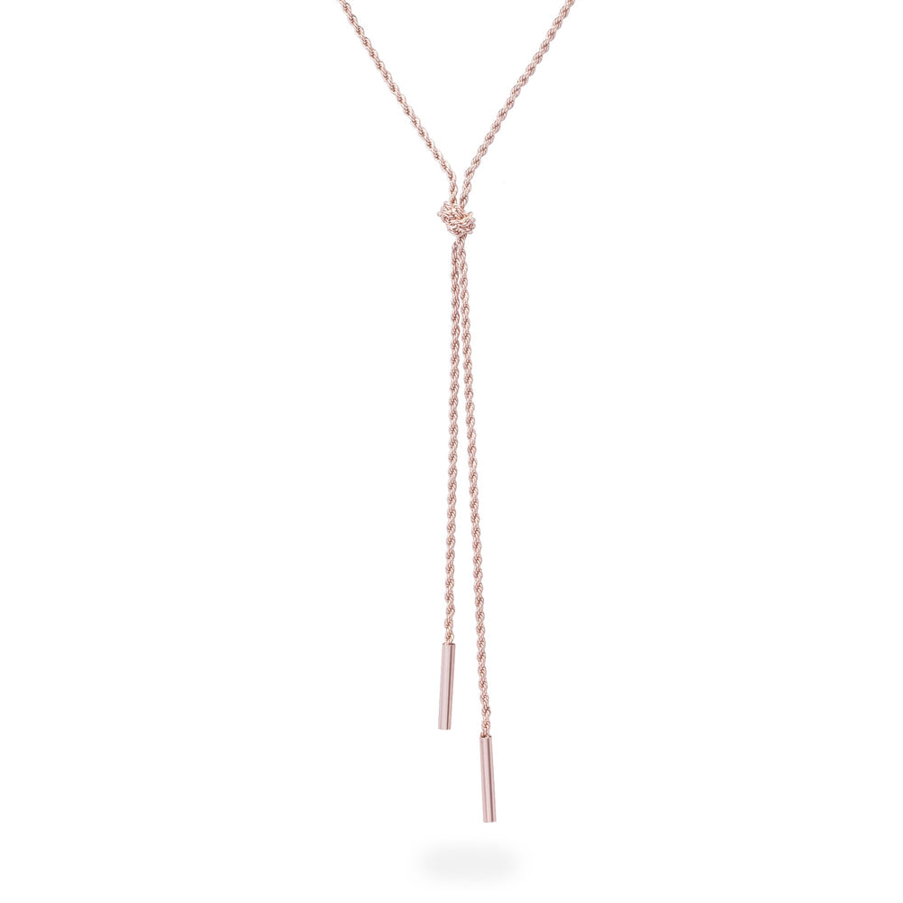 Rose gold stainless long knot necklace MIAJWL Australia
