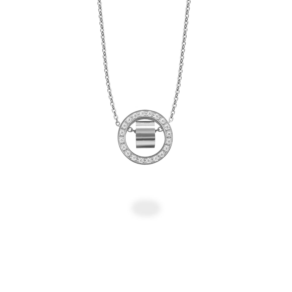 stainless steel circle hoop stones pendant T418P002DO MIA