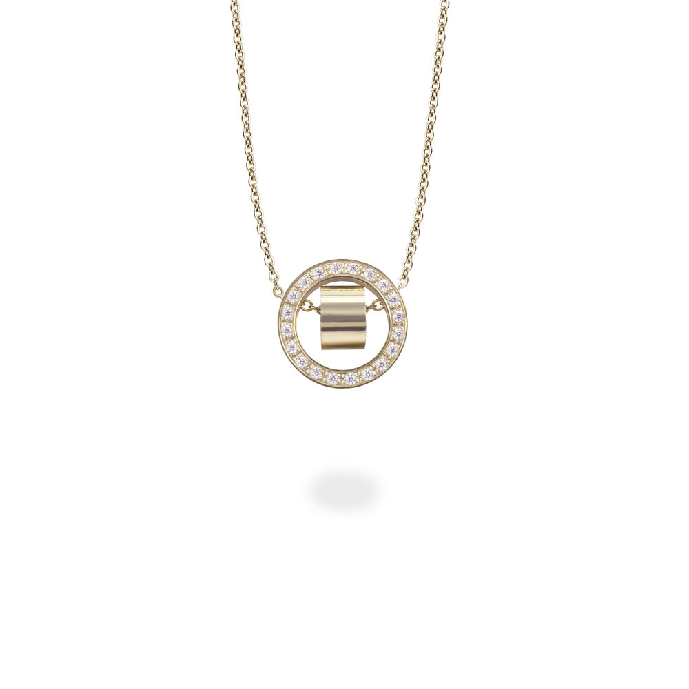 stainless steel gold circle hoop stones pendant T418P002DO MIA