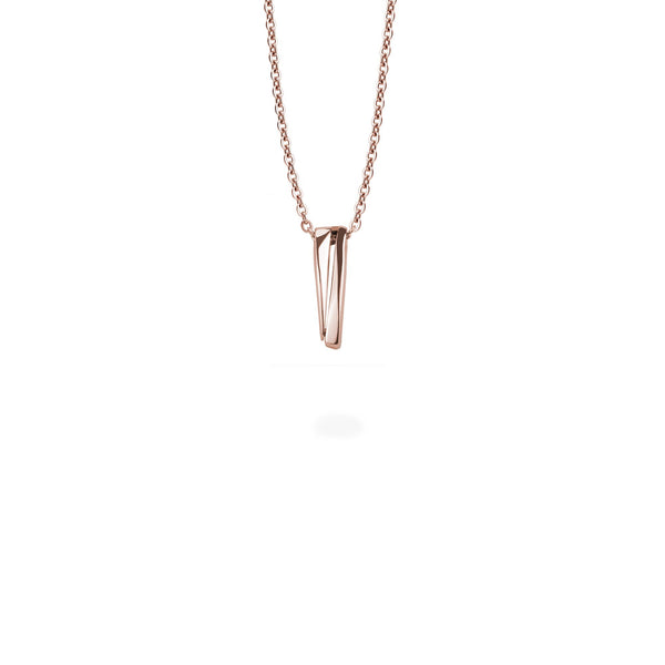 minimal edgy rose gold pendant stainless steel women