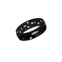 black stainless steel ring stones constellation 