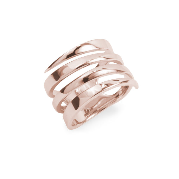 large minimal ring rose gold stainles steel women