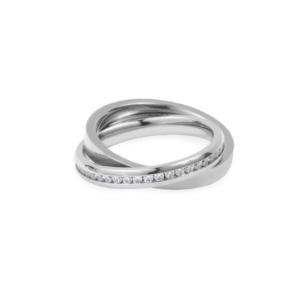 modern ring stones stainless steel hypoallergenic T418R005AR