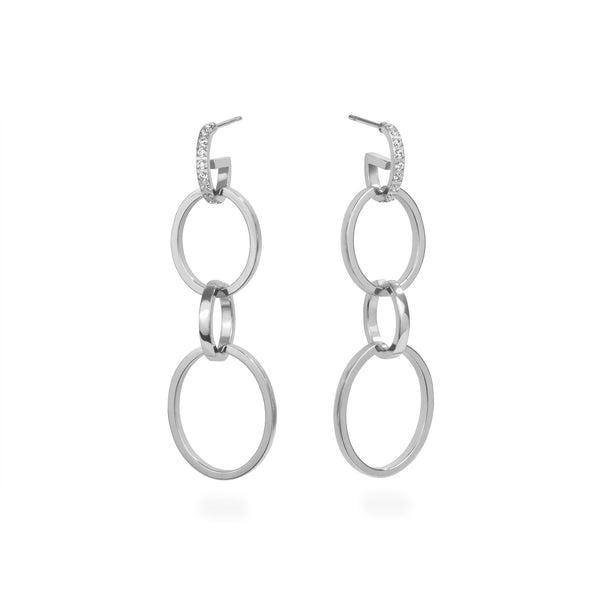 4-in-1 convertible hoop earrings stainless steel boucles d'oreilles anneaux acier inoxydable MIA T419E005AR