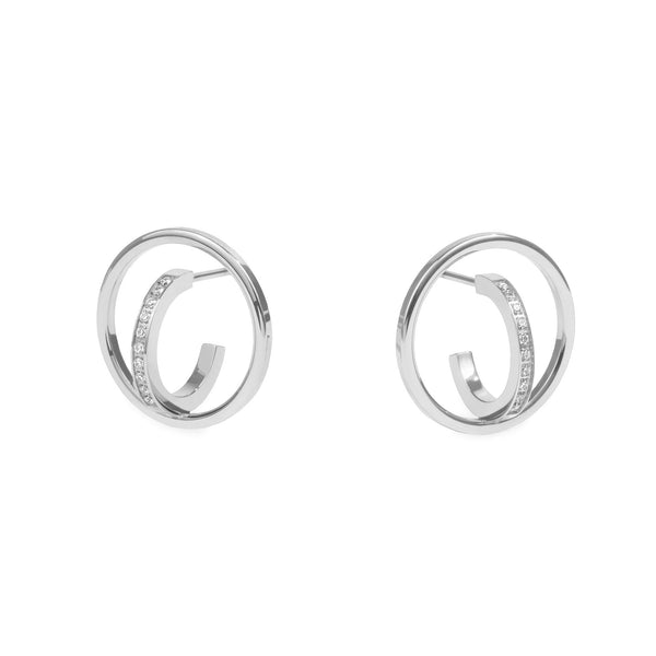 modern stainless steel hoop earrings boucles d'oreilles anneaux acier inoxydable MIA T419E006AR