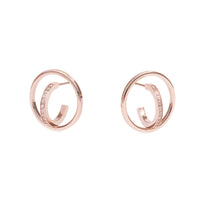 modern stainless steel hoop earrings boucles d'oreilles anneaux acier inoxydable MIA T419E006DORO