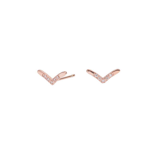 v shape stud earrings stainless steel petites boucles d'oreilles acier inoxydable femme MIA T419E007