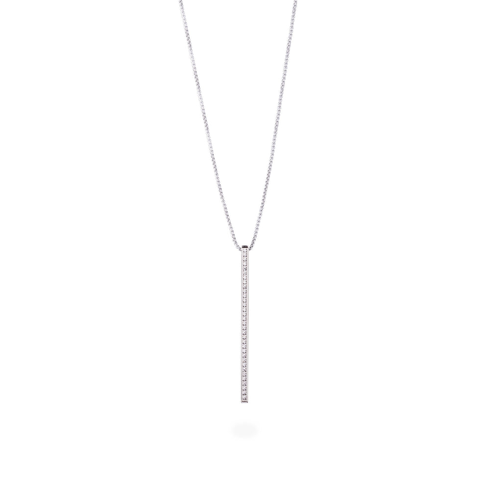 long necklace bar with stones stainless steel MIA collier barre pierres acier inoxydable T419N002AR