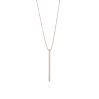 long necklace bar with stones stainless steel MIA collier barre pierres acier inoxydable T419N002DORO