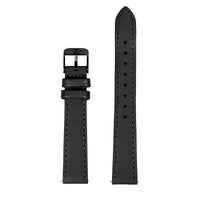 minimal black leather watch for women - W418B02NO
