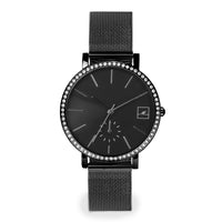 black minimal watch with stones MIAJWL