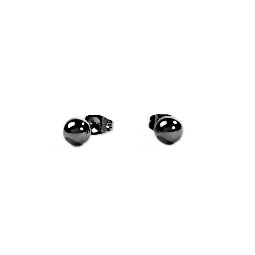 black round stud earrings hypoallergenic