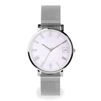 minimal pearl stainless steel watch