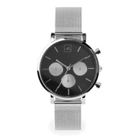 minimal chrono watch women silver black
