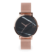 rose gold black marble watch women