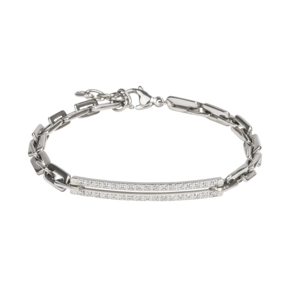 bracelet with links and stones stainless steel
