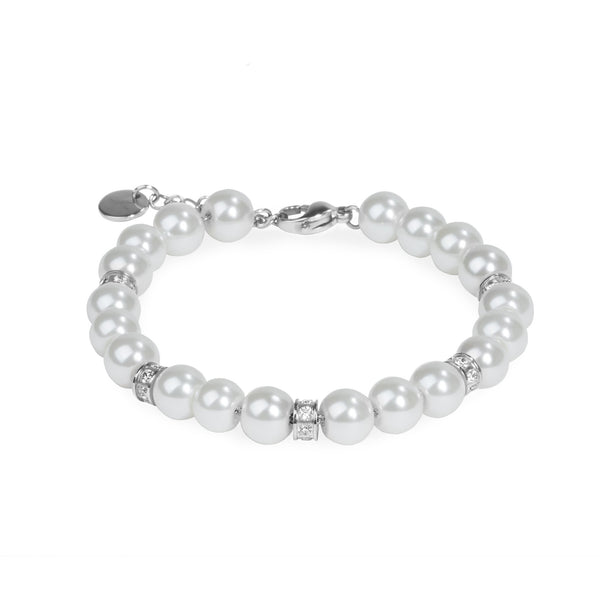 chic pearl bracelet with stones