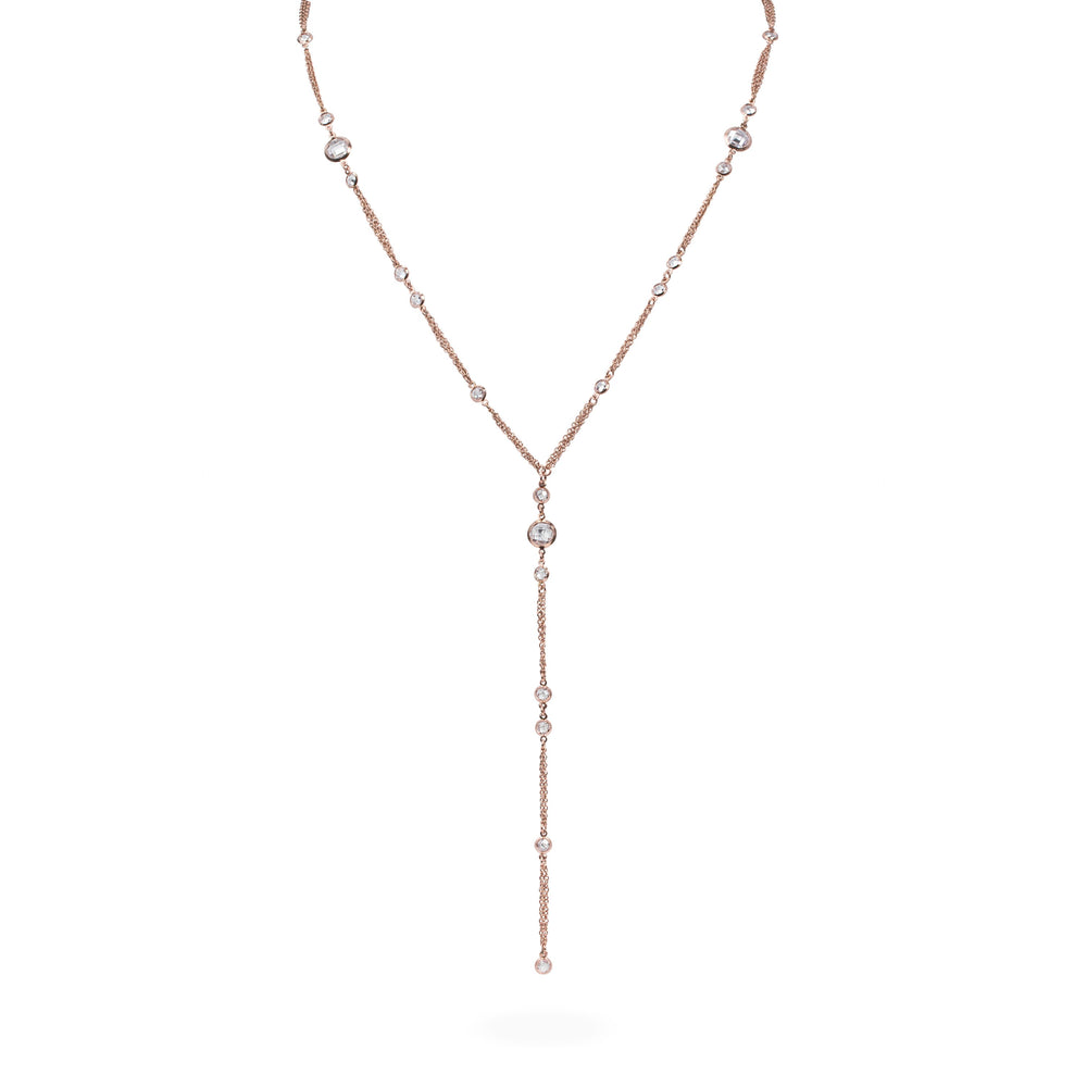 chic rose gold long necklace for women