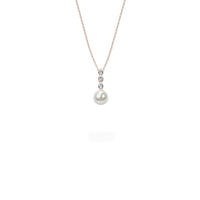 rose gold pearl and stones pendant necklace