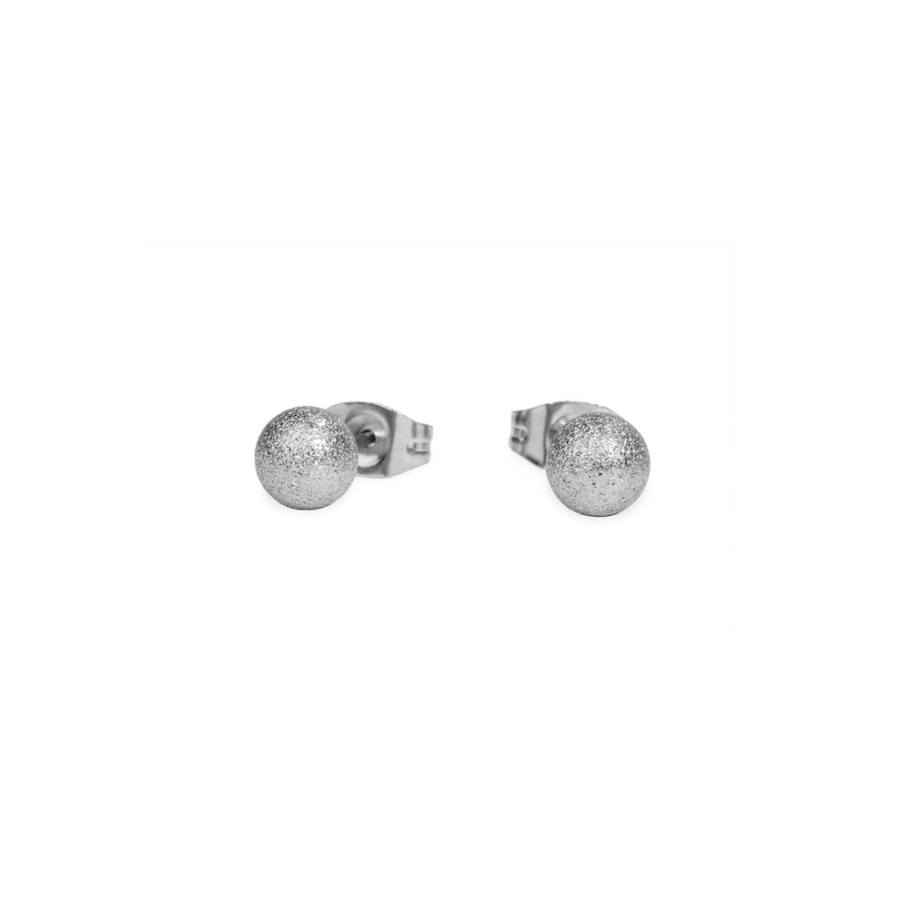 chic silver bead stud earrings 