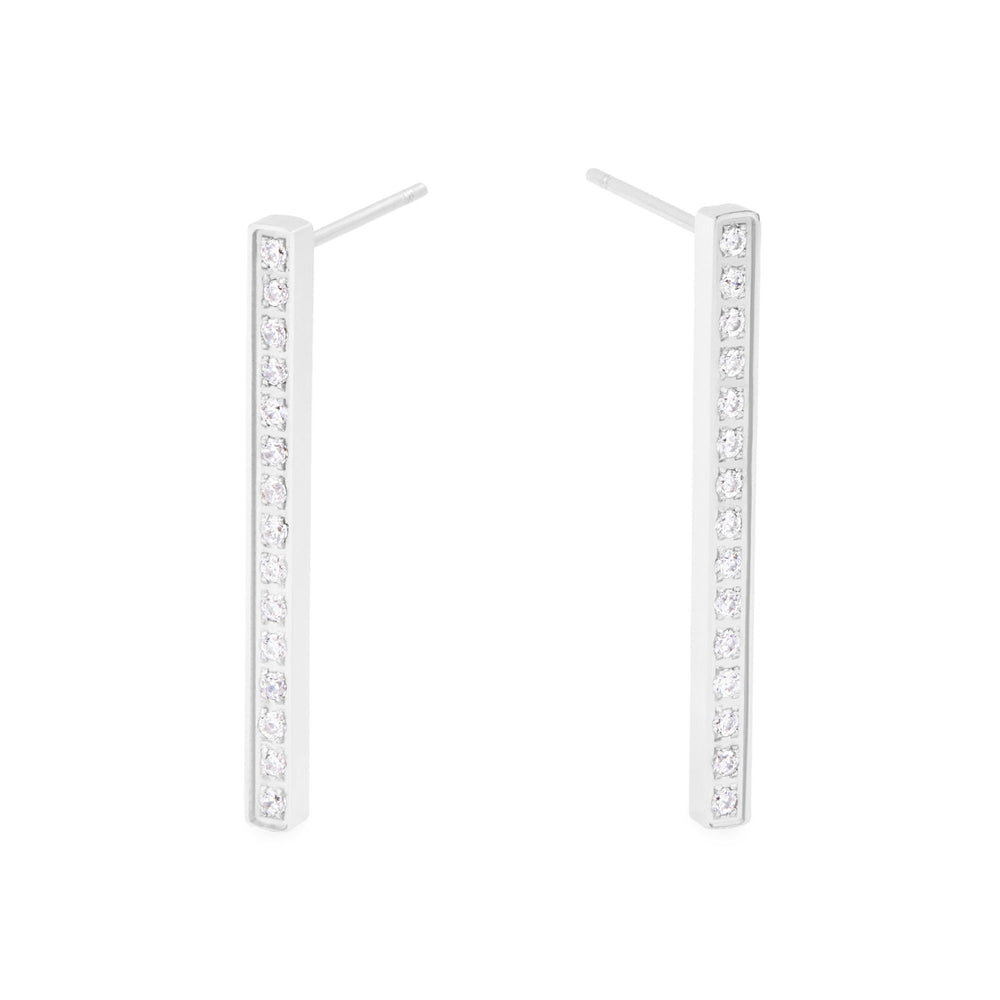 stainless steel long bar earrings stones T119E010AR MIAJWL