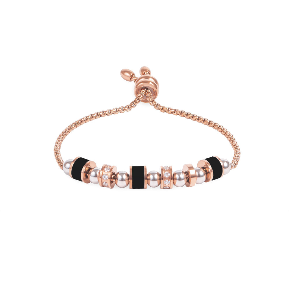 stainless steel adjustable beads bracelet ajustable billes acier inoxydable MIA T319B002