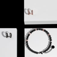 chic black beads bracelet for women
