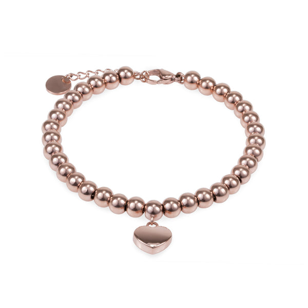 rose gold heart charm bracelet hypoallergenic