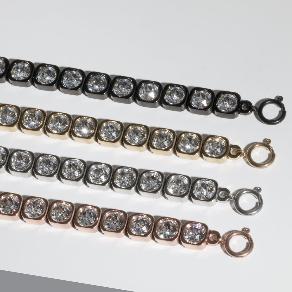 swarovski stones bracelet stainless steel
