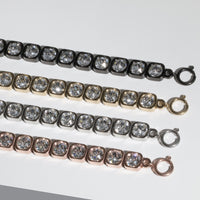 swarovski stones bracelet stainless steel