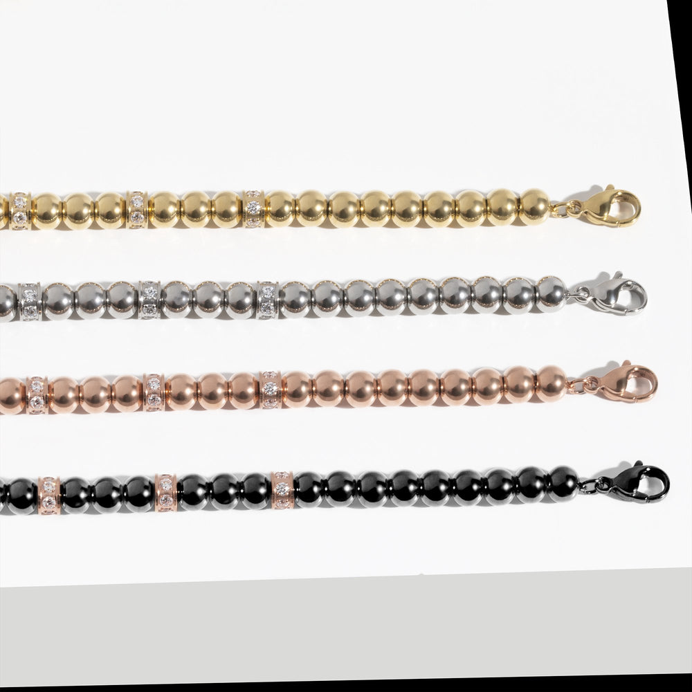 chic round beads bracelet with stones