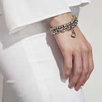 rose gold heart charm bracelet stainless steel