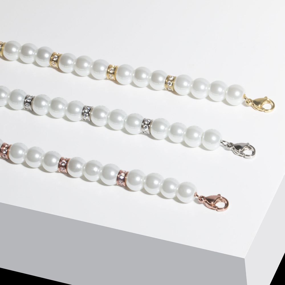 pearl bracelet with stones 