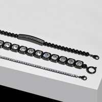 stainless steel black beads bracelet for women