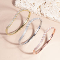 stainless steel wave bracelet stones T119B001AR MIA Jewelry