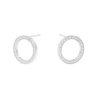 stainless steel circle earrings with stones hypoallergenic T119E008AR MIAJWL