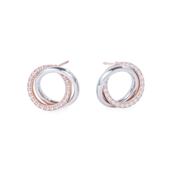 stainless steel circle earrings with stones hypoallergenic T119E009DORO MIAJWL