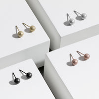 shiny bead stud earrings hypoallergenic