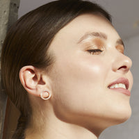 rose gold stainless steel circle earrings stones hypoallergenic T119E008DORO MIAJWL