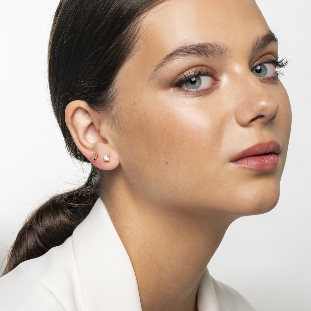 gold small beads stud earrings stainless steel MIA petites boucles d'oreilles billes acier inoxydable T419E003DO