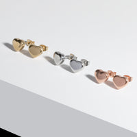 gold heart stud earrings for women